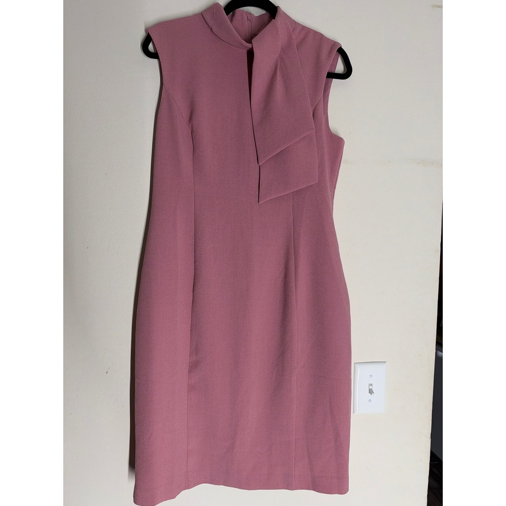 Harper Rose Sleeveless Neck Bow Blush Pink Sheath Dress Size 12 New
